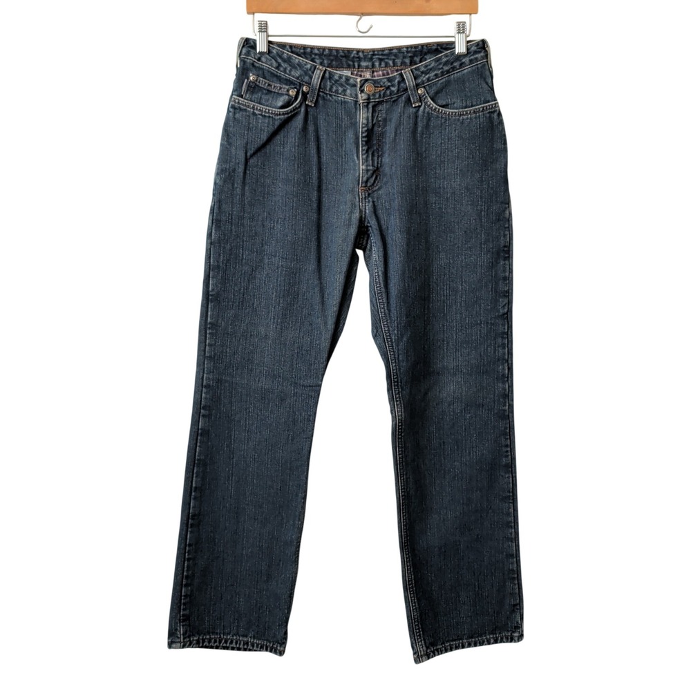 Carhartt Womens Flannel Lined Straight Leg Jeans Blue 6x30 Warm Winter Workwear